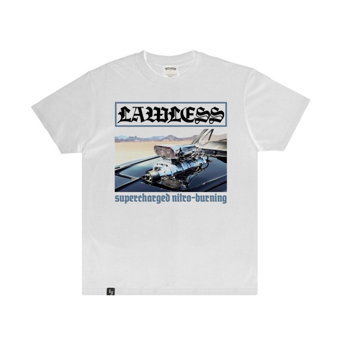 Lawless Jakarta Garage - Supercharged T-Shirt - White Terbaru
