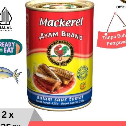 

Ikan Maerel Kaleng Saus Tomat Ayam Brand 2 Pcs 425Gr