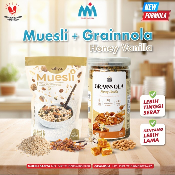 

[Paket Hemat] Special Muesli Safiya 500gr + Granola Timur Tengah 500gr