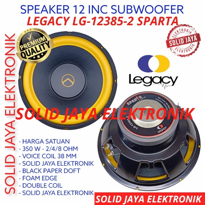 Terbaru Speaker Subwoofer Legacy 12 Inc Lg-12385-2 Mobil Sparta 12385 Sub Inch