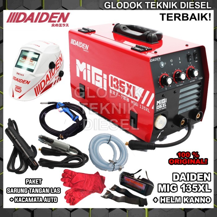 Promo Daiden Mesin Las Co2 Migi 135 Xl 5 Kg Mma Mig Welding Co 2 Gasless 5Kg