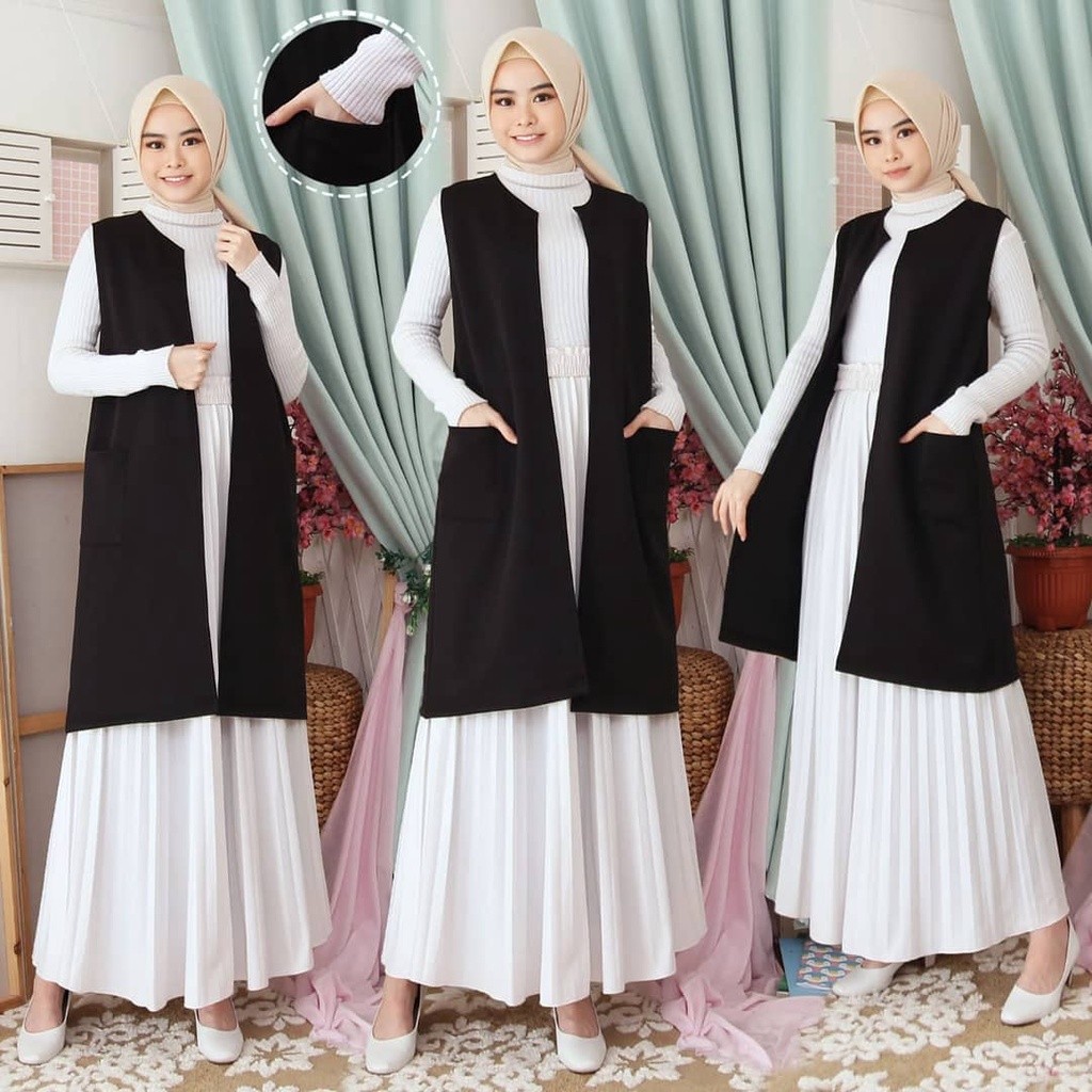 KALEAOUTFIT - AZALEA OUTER TANPA LENGAN PREMIUM - ODIVA CARDI TERMURAH - BLAZER WANITA BAHAN SCUBA