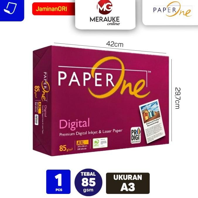 

TERMURAH - Kertas HVS Paper One A3 85gsm isi 500 Lembar