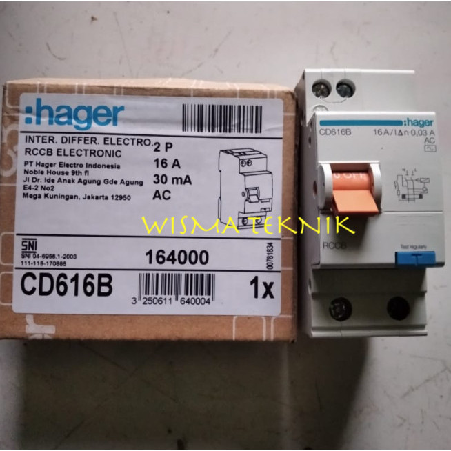 Termurah Elcb / Rccb 2P 16A Hager Type Cd616B