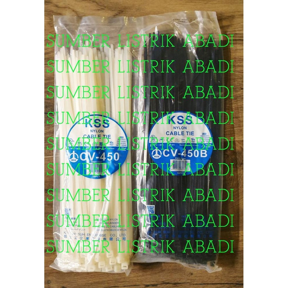 

BEBAS ONGKIR - Kabel Ties KSS CV 450 isi 100pcs (hitam/ putih)