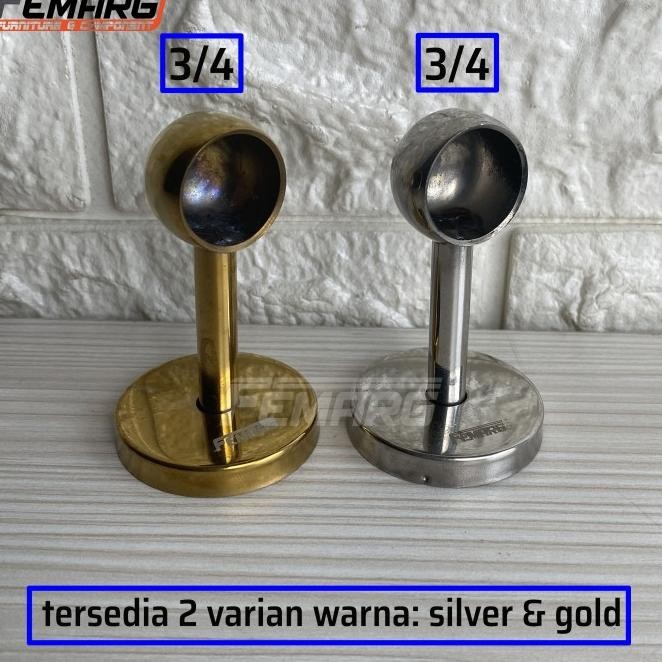 Bracket Pipa Gantung Ss Femarg | Braket Tembus Ujung Ring Topi Stainless 5/8 3/4 Dan 1 Inch