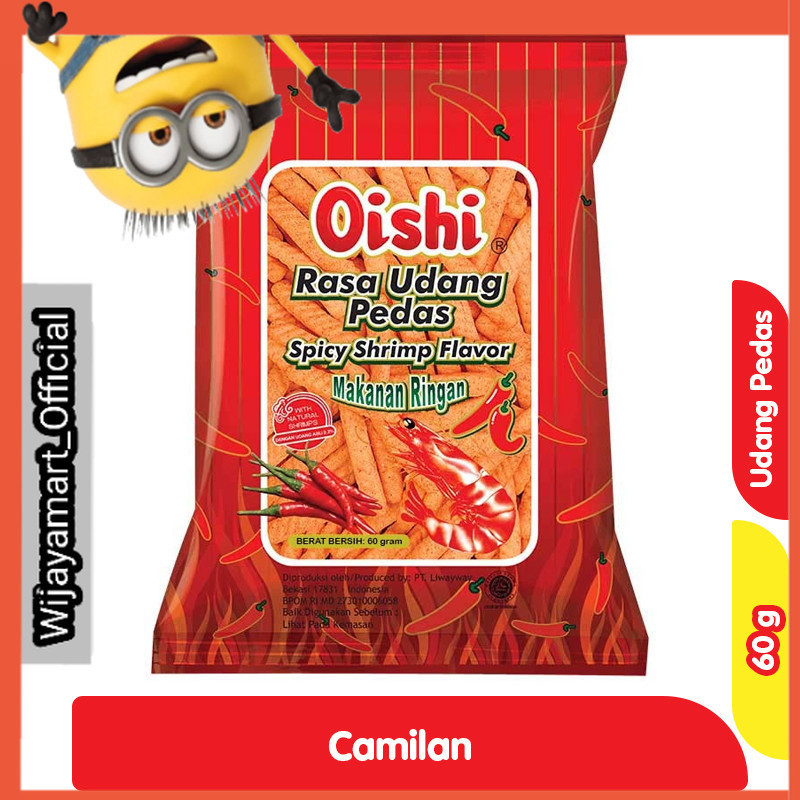 

Oishi Kraker Udang Pedas Makanan Ringan 60 g