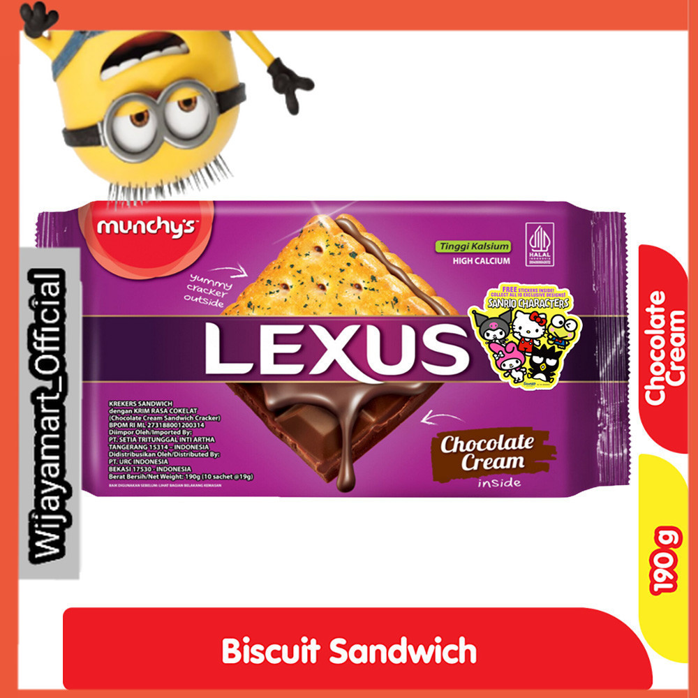 

munchy's Lexus Biskuit Sandwich Krim Cokelat 190 g