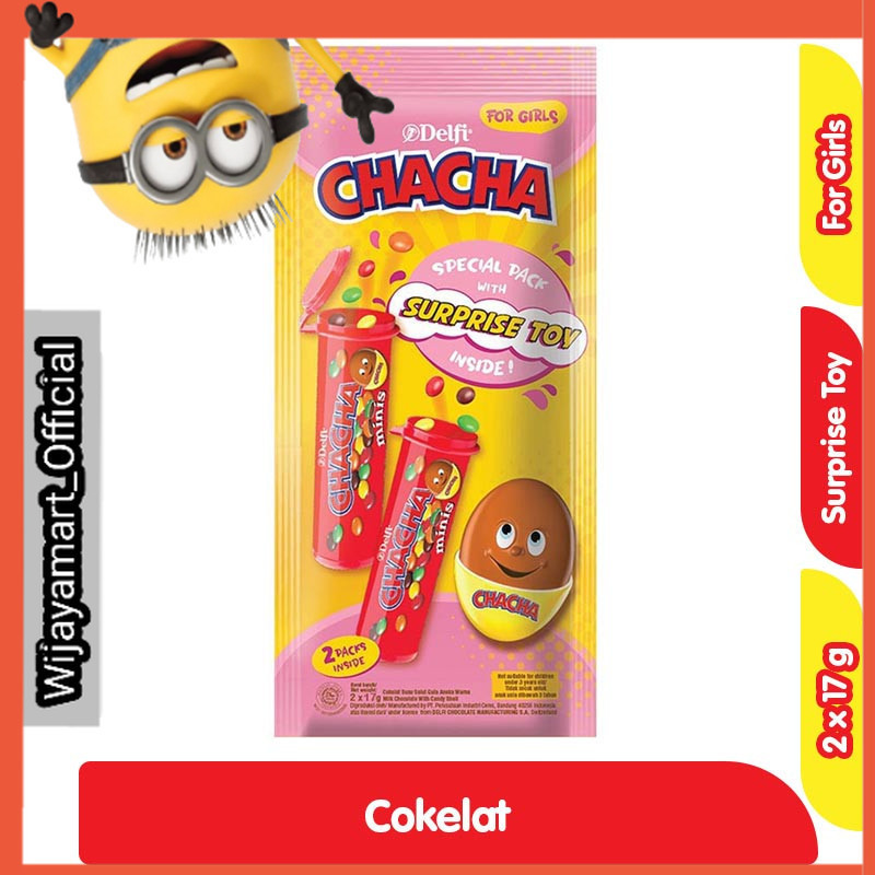 

Chacha Surprise Toy Cokelat Susu Assorted 2 x 17 g