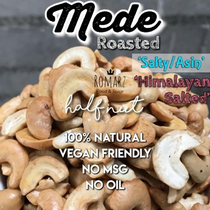 

terbaru kacang mede oven asin belah 2 - 500gr mede panggang mente oven belah 2