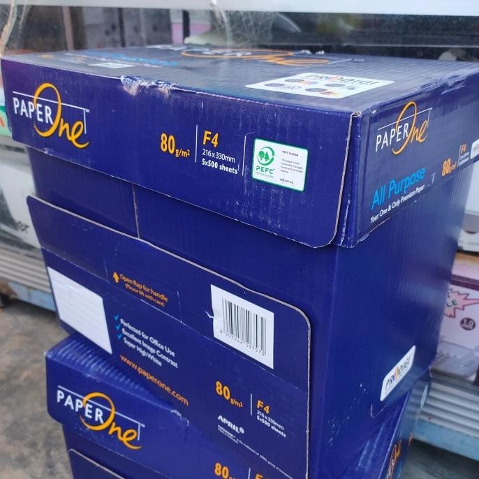 

NEW Kertas HVS PAPER ONE F4 80 GSM 1box isi 5 rim harga promo terbatas
