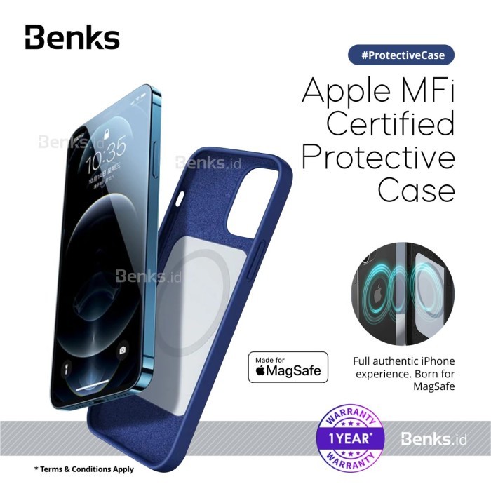 Benks Apple MFi Certified Silicone Case MagSafe for Iphone 12 Series