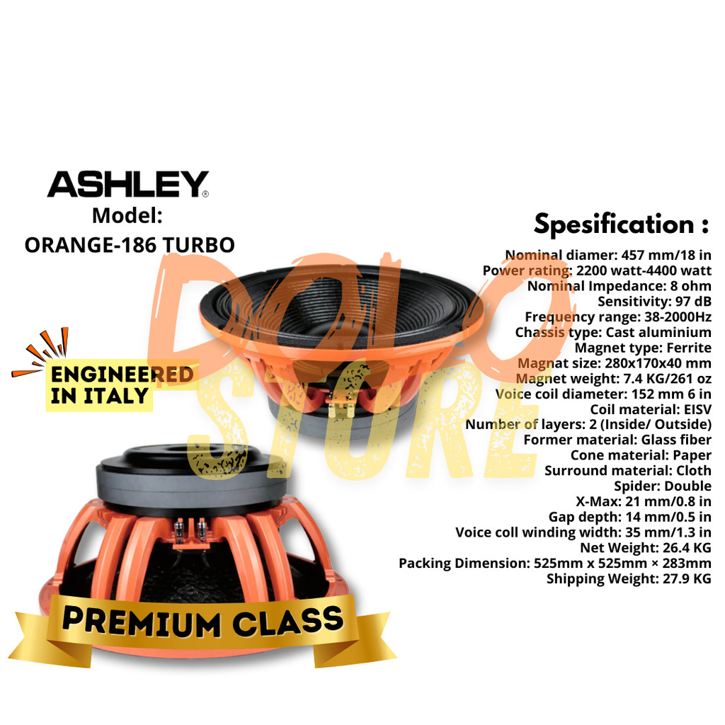 ORIGINAL ASHLEY SPEAKER ORANGE 186 TURBO PREMIUM CLASS