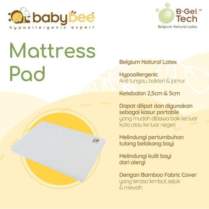 Babybee Matras Pad 110x70x5 - Kasur Tidur Bayi Latex Pliko Next To Me