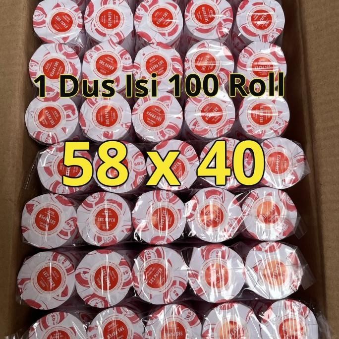 

NEW 1dus ( ISI 100roll) kertas Kasir Thermal Paper Roll 58 x 40 / 58x40