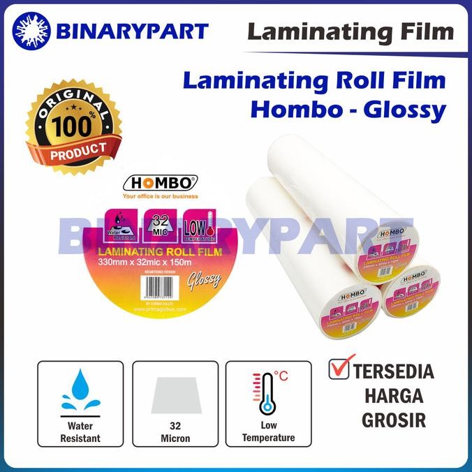 

BEBAS ONGKIR - Hombo Plastik Laminating Roll Glossy 330mm x 32mic x 150m