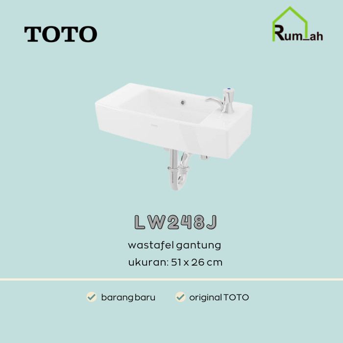 WASTAFEL GANTUNG KOTAK LW248J TOTO / WASHTAFEL KECIL TOTO BODY ONLY