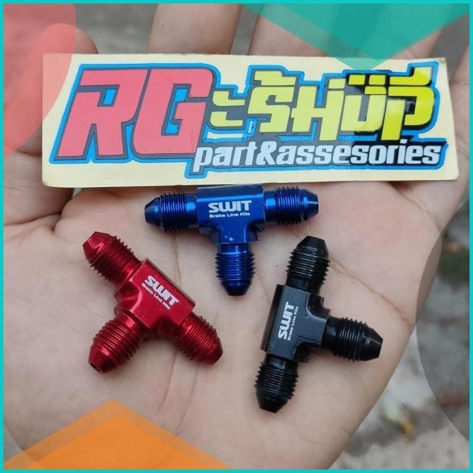 fitting nepel sambungan terminal selang rem 2 cabang T swits thailand