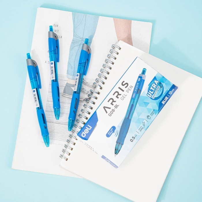 

Terbaru Deli Office Gel Pen Pulpen Kantor 0.5mm Warna Tinta Hitam Biru EG08 BK 100% ori