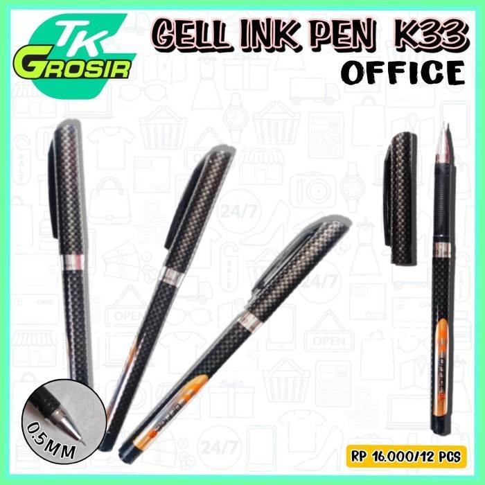 

Terbaru 12 pcs gell ink pen k33 office/pulpen/pen gell/ballpoint 100% ori