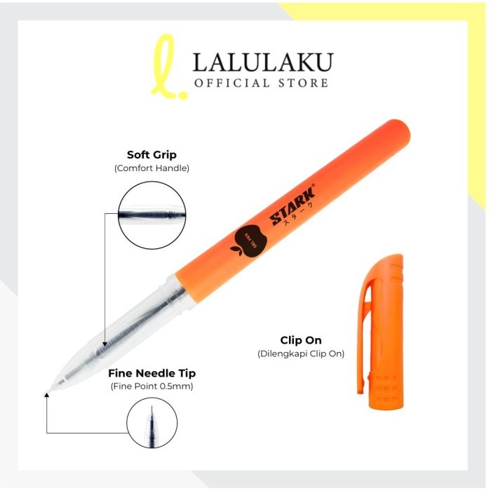 

Terbaru Pen Apel Gel Stark 12 Pcs Pulpen Sekolah Kantor Tinta Hitam Pen Apple 100% ori