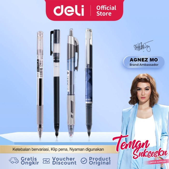 

Terbaru Deli Office Gel Pen Pulpen Kantor 0.5/0.7/1Mm Warna Tinta Hitam Biru 100% ori