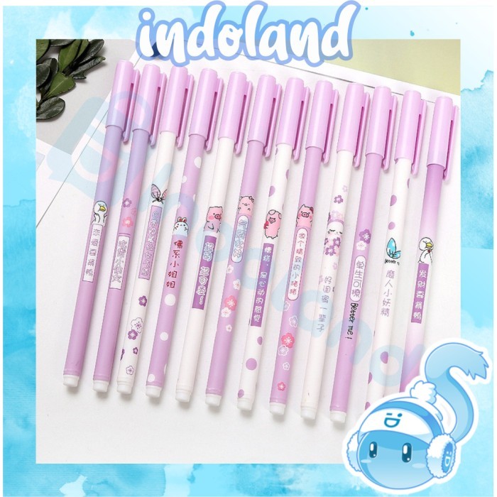 

Terbaru Indoland Pulpen Gel Motif Ungu / Pulpen Korea Pelajar & Kantor / 100% ori