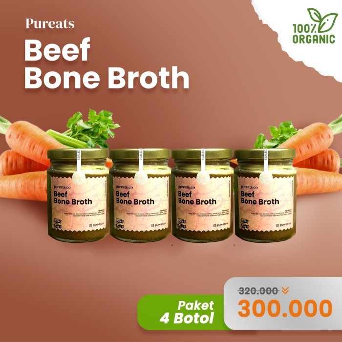 

Paket 4 Botol Premium Beef Bone Broth