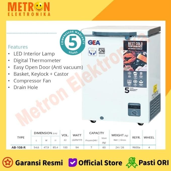 Gea Ab 106 R Freezer Box 100 Liter / Chest Freezer / Gea Ab106R Original Dan Terpercaya