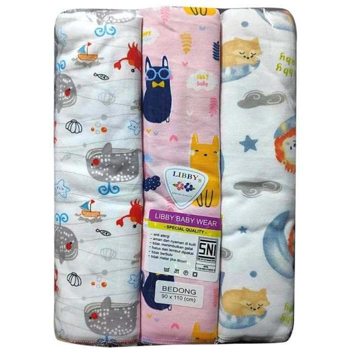 Sale Bedong Libby Baby Wear Bedong Bayi Libby Girl 3Pcs Bedong Libby Sni