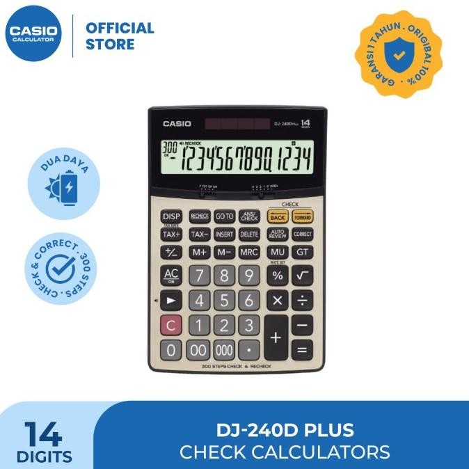 

CASIO PRACTICAL CHECK CALCULATOR DJ-240D PLUS ORIGINAL DAN TERPERCAYA