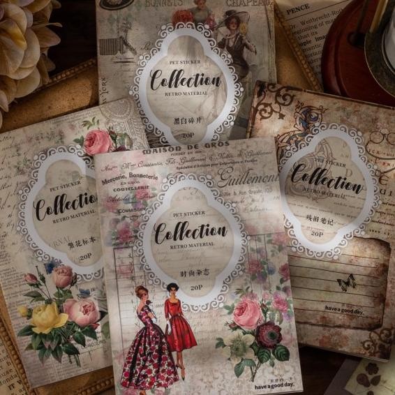 

Buku Stier Scrapbook Journal Retro Material Collection Aesthetic Diy