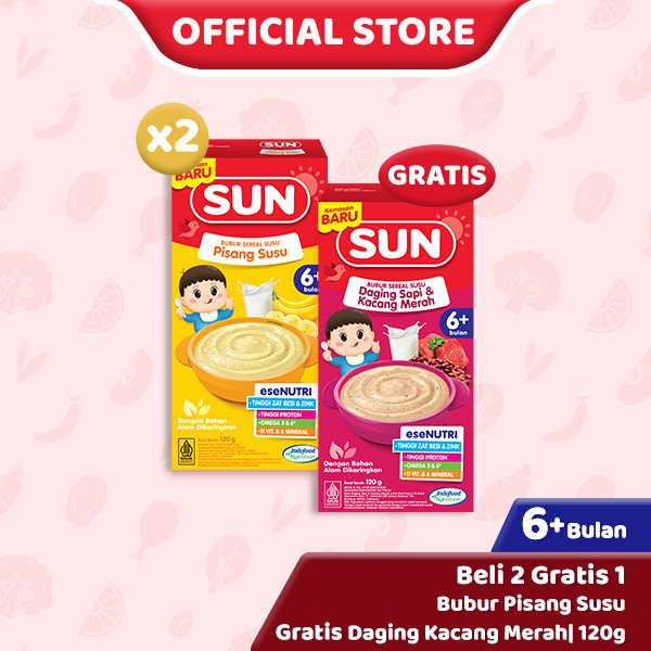 Beli 2 SUN Bubur Susu Pisang Gratis SUN Bubur Daging Kacang Merah