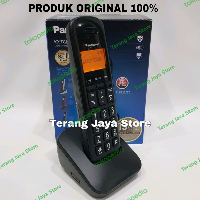 Telepon Wireless Panasonic Kx-Tgb210 (Hitam) Telepon Rumah Kx-Tgb 210 Terbaru