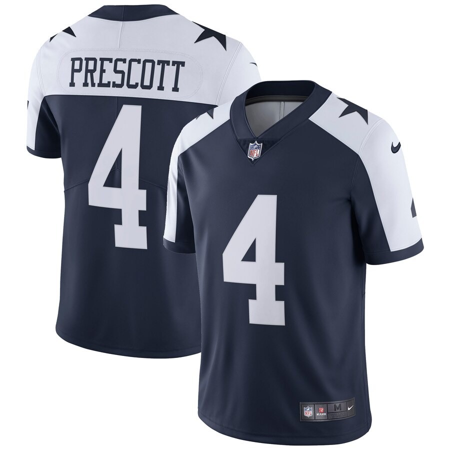 Jersey NFL 2023 Pria Dallas Cowboys Dak Prescott Navy Blue Limited American Football Jersey |D7A9381