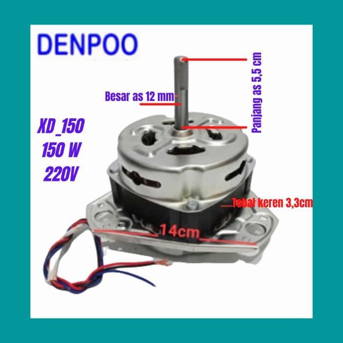 DINAMO PENCUCI MESIN CUCI 2 TABUNG DENPOO