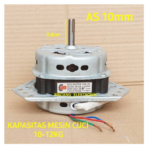 DINAMO SPIN MOTOR PENGERING MESIN CUCI 12 KG YYG 75 BISA PENGGANTI YYG