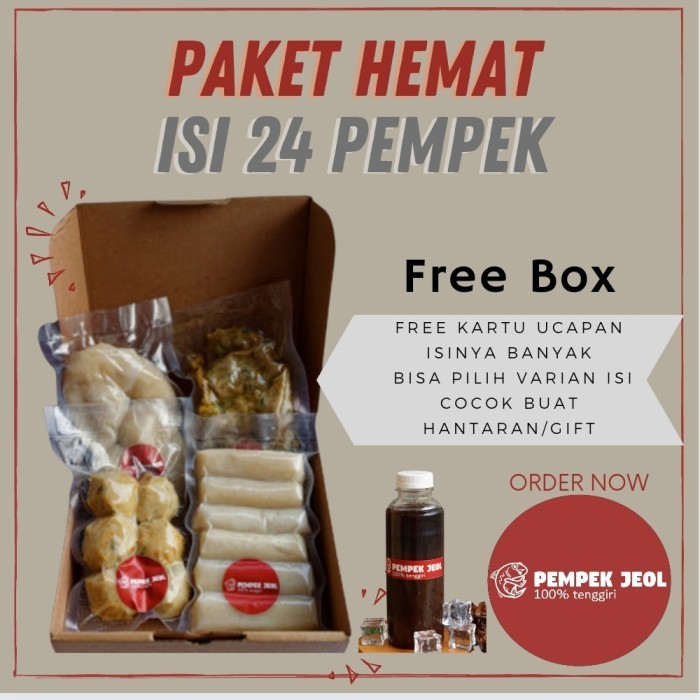 

Paket Hemat Pempek Jeol Isi 24 Pcs Terlaris