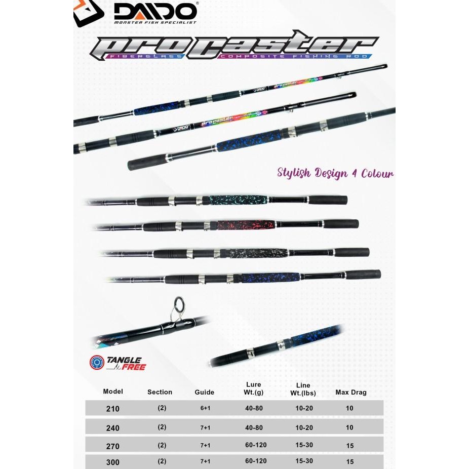 Joran Daido Pro Caster Fiber 210Cm 240Cm 270Cm 300Cm - Joran Pancing M