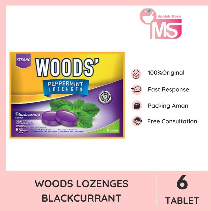 

WOODS LOZENGES BLACKCURRANT 6 TABLET