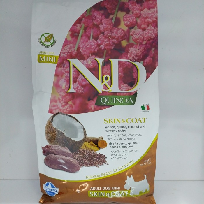 

Farmina N&D Quinoa Skin & Coat Mini Breed Venison 2.5Kg Terlaris