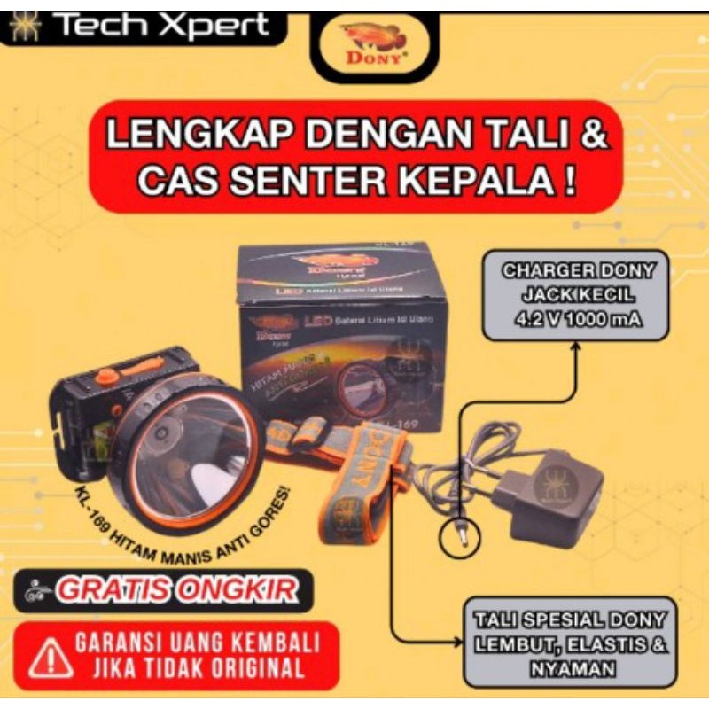 Senter Kepala Dony Kl-169 Hitam Manis