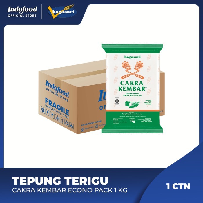 

1 Ctn - Tepung Terigu Cakra Kembar Econo Pack 1 Kg Promo