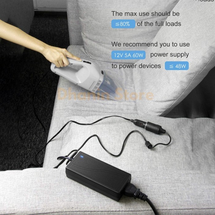 Adaptor Power Supply 12V 5A Socket Lighter Colokan Mobil Ke Listrik