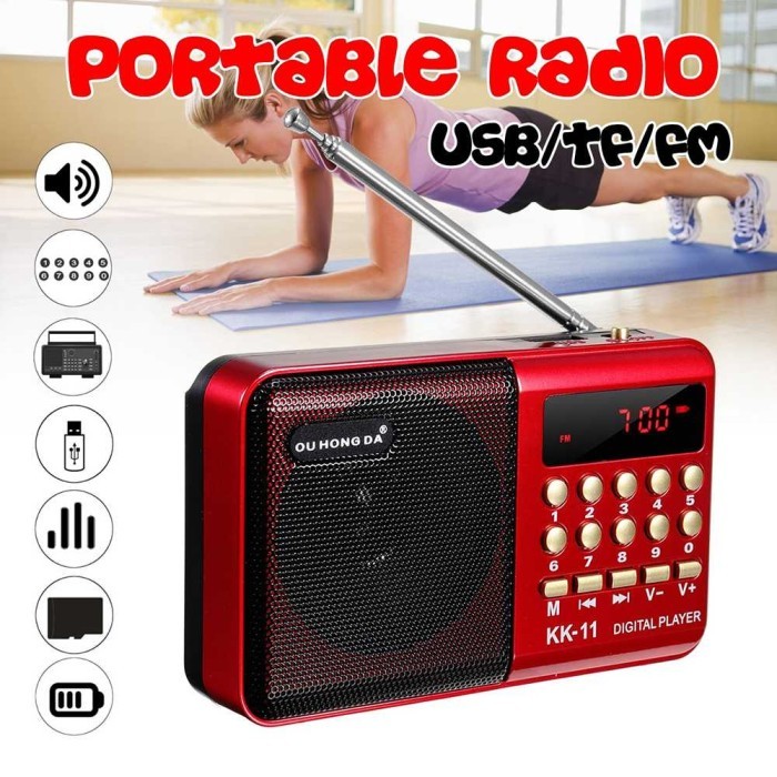 Cuci Gudang Radio Fm Mini Portable Fm Radio Player Tf Card