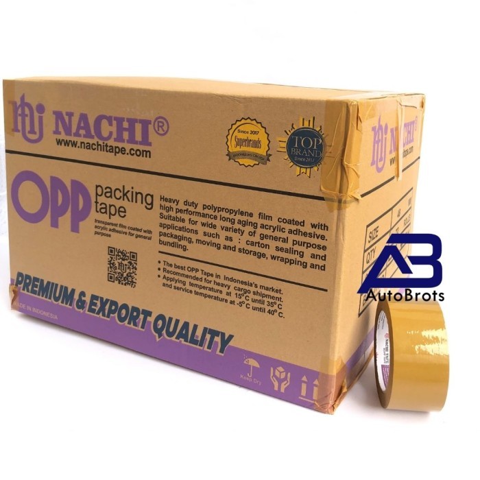 

1 Dus/72Roll Nachi Tape Opp Lakban Packing Coklat 2 Inch (48Mm) X 90Y Promo