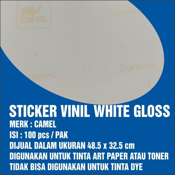 

Sticker Vinil White Gloss Camel A3 / A3+ 100 Lembar / Pak Diskon