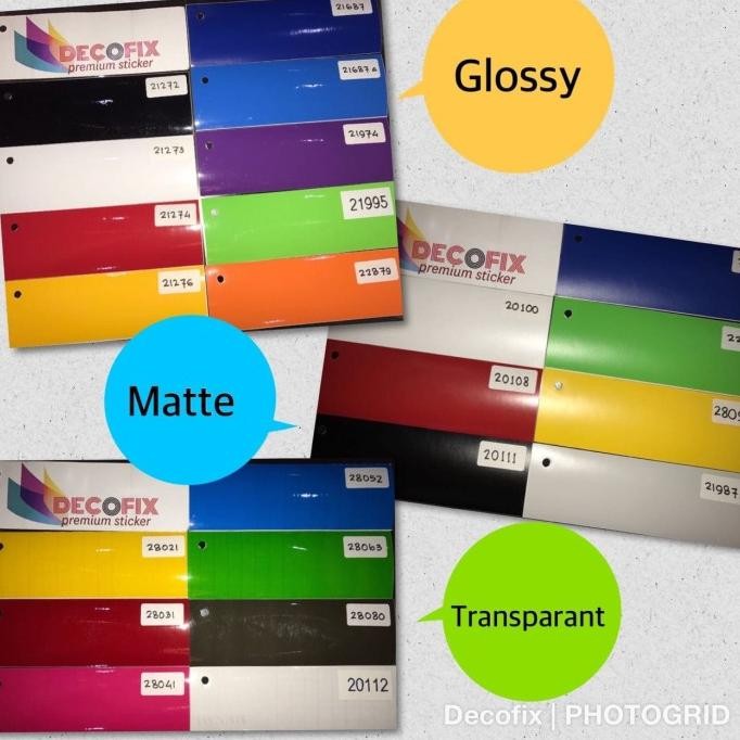 

BEBAS ONGKIR - STIKER / STICKER DECOFIX GLOSSY / MATTE / TRANSPARANT ROLL 15m x 45cm