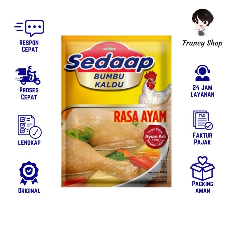 

Sedaap Bumbu Kaldu Ayam Bumbu Penyedap Rasa 250 gr