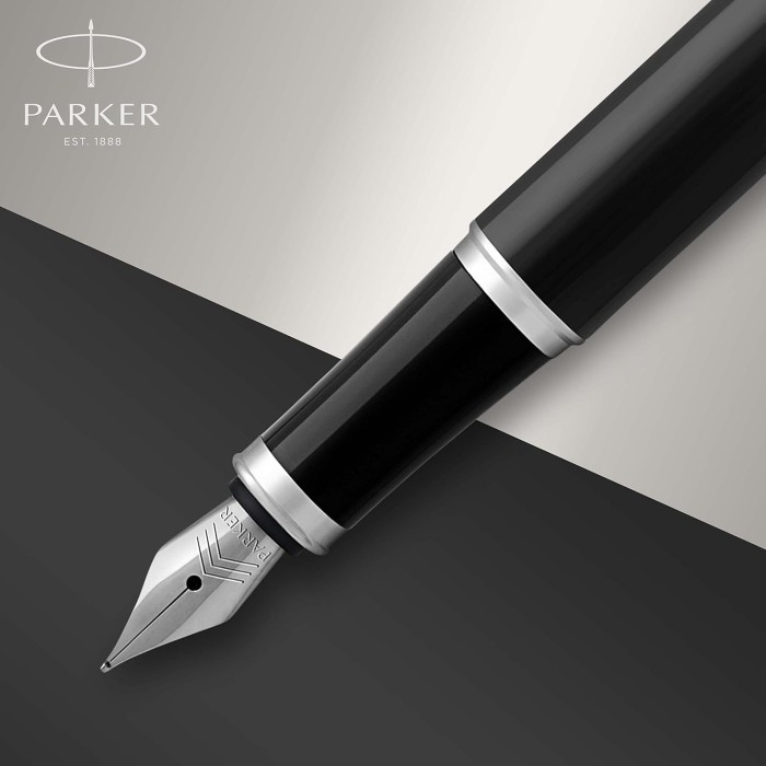 

Pulpen Parker Im Black Chrome Trim Fountain Pen Clip Silver Original Terlaris